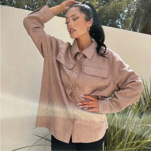 Jules Kae Hannah Beige Oversized Shacket Jacket Size XS